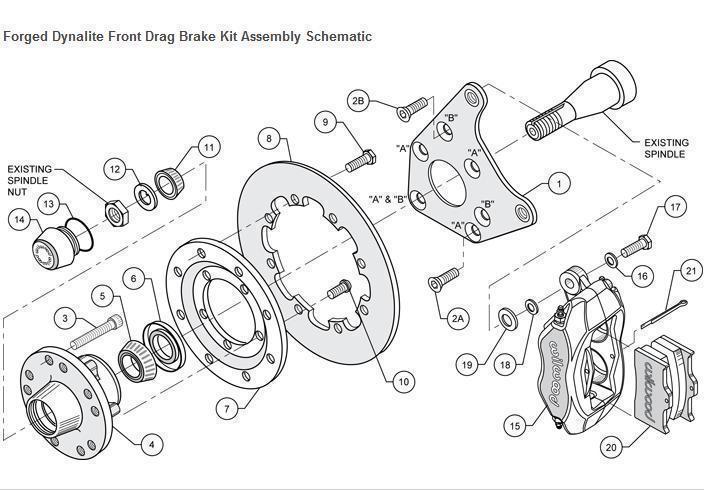 Wilwood 140-4307-BD Dynalite Front Brake Kit for Mustang 1965-69