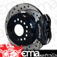 Wilwood 140-7140-D Drilled Dynalite 4 Spot Rear Brake Kit Solid Rotors Black for Ford 9"