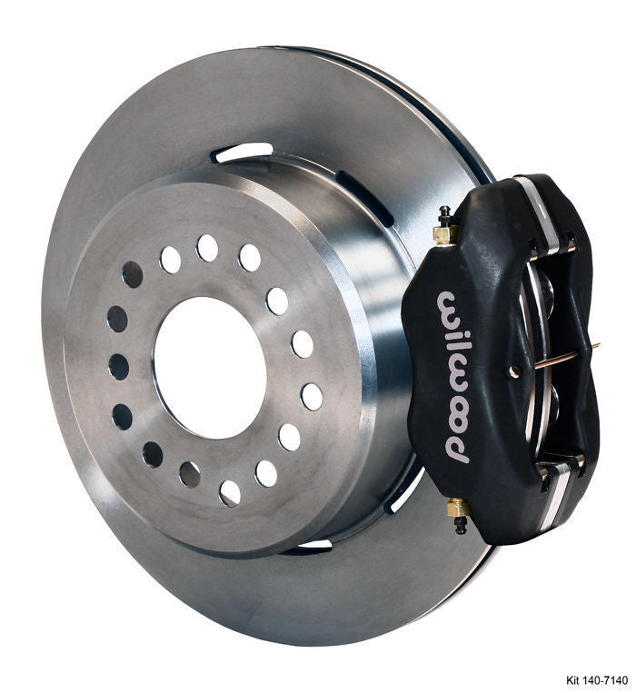 Wilwood 140-7140 Dynalite 4 Spot Rear Brake Kit Solid Rotors Black for Ford 9"