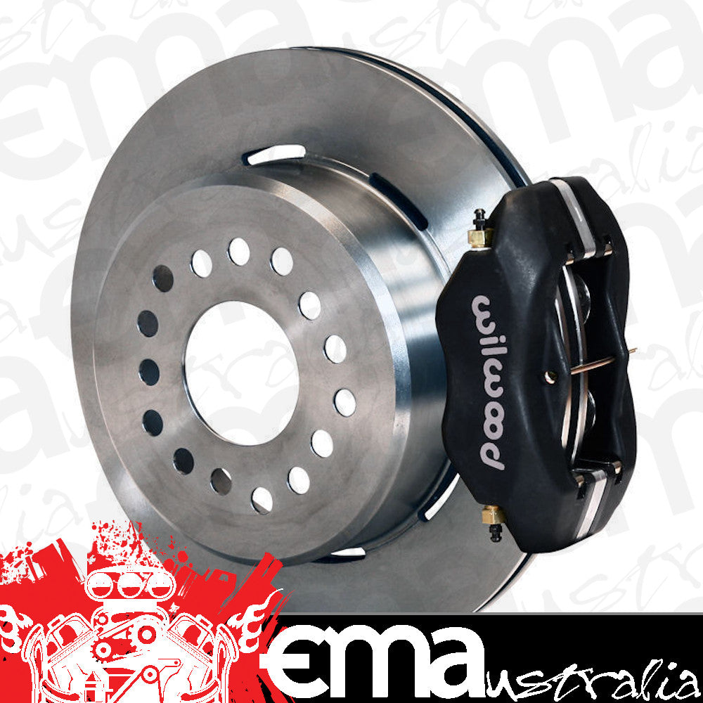 Wilwood 140-7140 Dynalite 4 Spot Rear Brake Kit Solid Rotors Black for Ford 9"