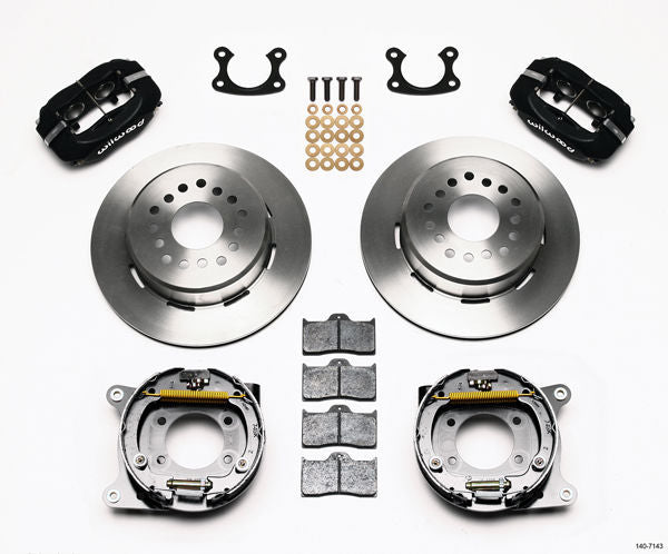 Wilwood 140-7143 Dynalite Rear Park Brake Kit 4 Spot for Ford 9"