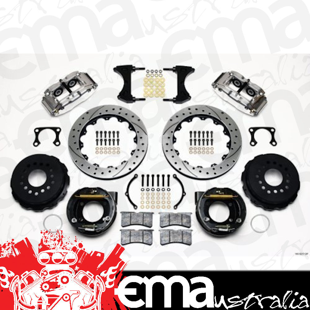 Wilwood WB140-9217-DP Forged Narrow Superlite 4R Big Brake Rear Parking Brake Kit Drilled , Polished (Suit Big Ford, 2.36" Axle Offset)