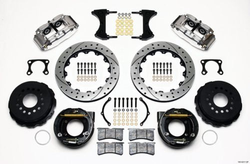 Wilwood WB140-9217-DP Forged Narrow Superlite 4R Big Brake Rear Parking Brake Kit Drilled , Polished (Suit Big Ford, 2.36" Axle Offset)