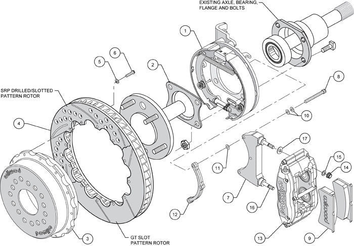 Wilwood Disc Brakes WIL140-9224-D NARROW SUPERLITE BIG REAR PARK BRAKE KIT OLDS/PONTIAC WB 140-9224-D