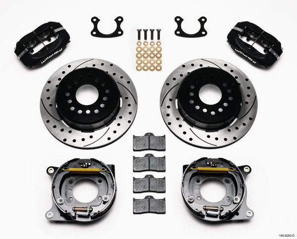 Wilwood 140-9282-D 4 Spot forged Dynalite Rear Parking Brake Kit for Ford 9"
