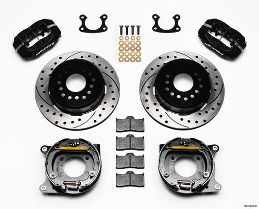 Wilwood 140-9282-D 4 Spot forged Dynalite Rear Parking Brake Kit for Ford 9"