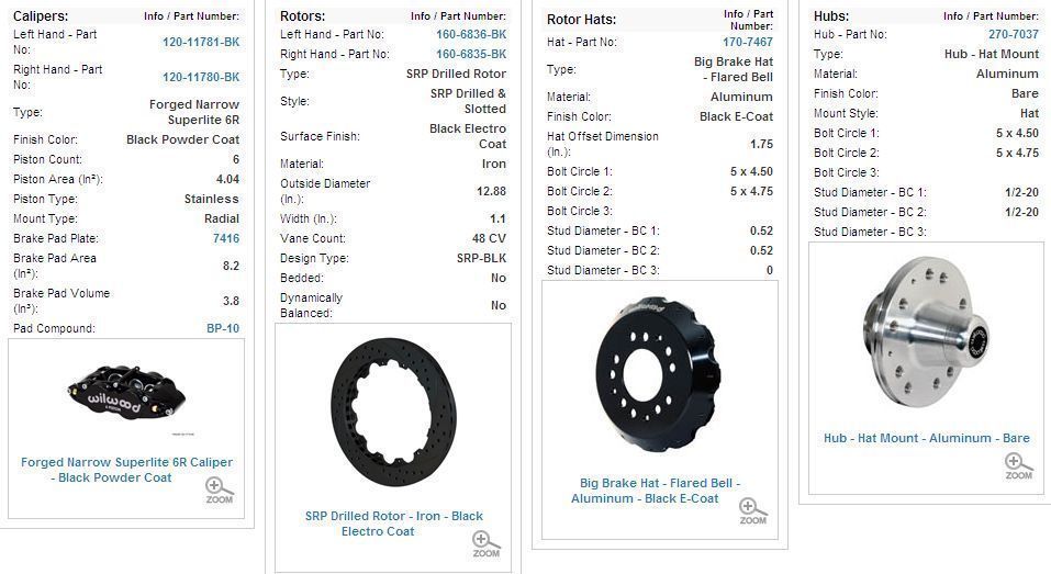 Wilwood 140-9803-D Superlite Front Brake Kit Drilled Rotors 6 Spot for Holden HQ-HZ & Torana