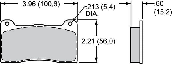 WILWOOD MODIFIED BRAKE PAD SET BP10 COMPOUND 0.60" THICK  WB 150-10290K