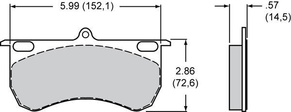 WILWOOD #9115 SINTERED METALIC BRAKE PADS .570" THICK SET OF 4 PADS WIL150-9841K