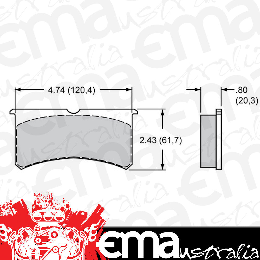 PolyMatrix with E Compound Brake Pad (1 x Pad Only) (Suit Superlite 4 & 6 Series Calipers) (WB15E-6084)