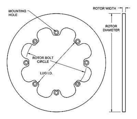 Wilwood 160-0201 Steel Rotor 8 Bolt Standard Hole Mount