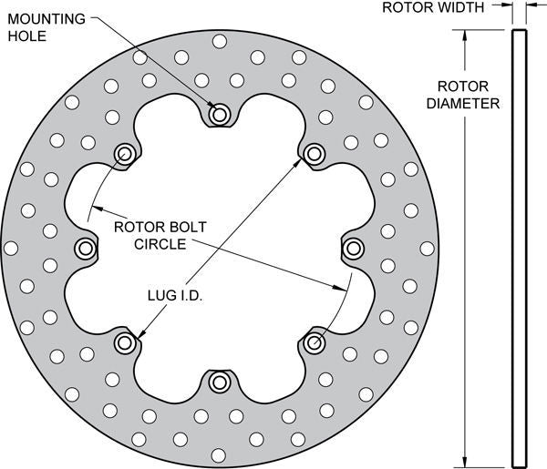 Wilwood 160-1601 Drag Race Brake Rotor 8 Bolt Standard Hole Mount