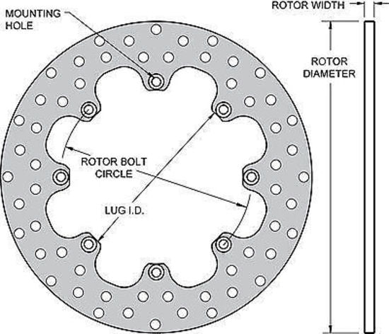 Wilwood 160-1601 Drag Race Brake Rotor 8 Bolt Standard Hole Mount