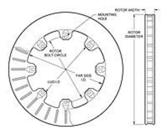 Wilwood 160-5844 Ultralite HP 32 Straight Vane Rotor 12.19" x .81" Thick