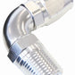 Aeroflow AF529-08-04S Male 1/4 NPT 90 Deg to -8 Hosesilver Full Flow Billet 1Piece