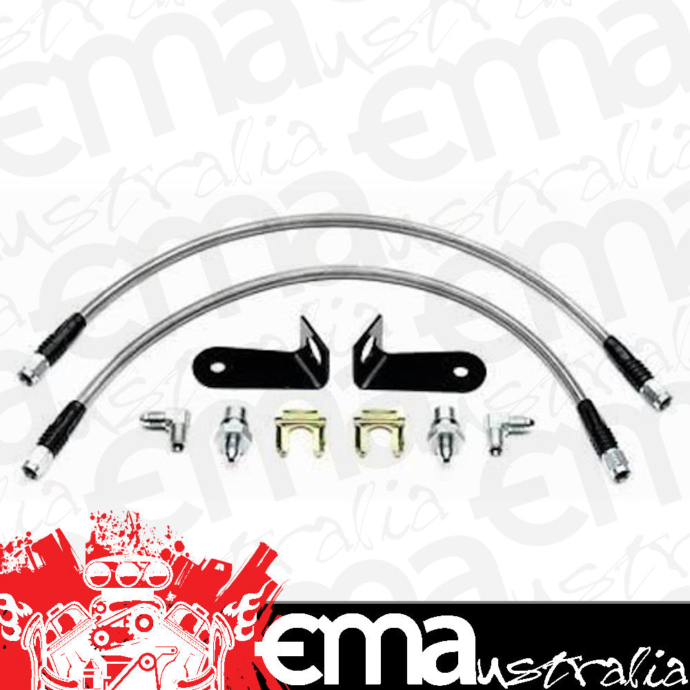 Wilwood 220-8755 Front Flexline Stainless Brake Hose Kit for Holden Monaro & VT-VZ Commodore