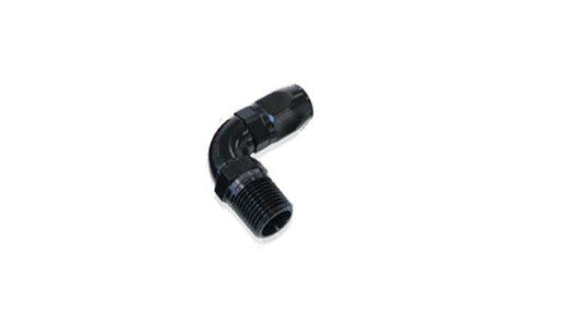 Aeroflow AF529-08-08BLK Male 1/2 NPT 90 Deg to -8 Hoseblack Full Flow Billet 1 Piece