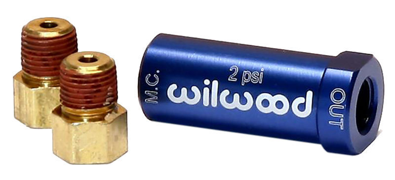 Wilwood WB260-13783 Residual Pressure Valve 2PSI Blue with Fittings