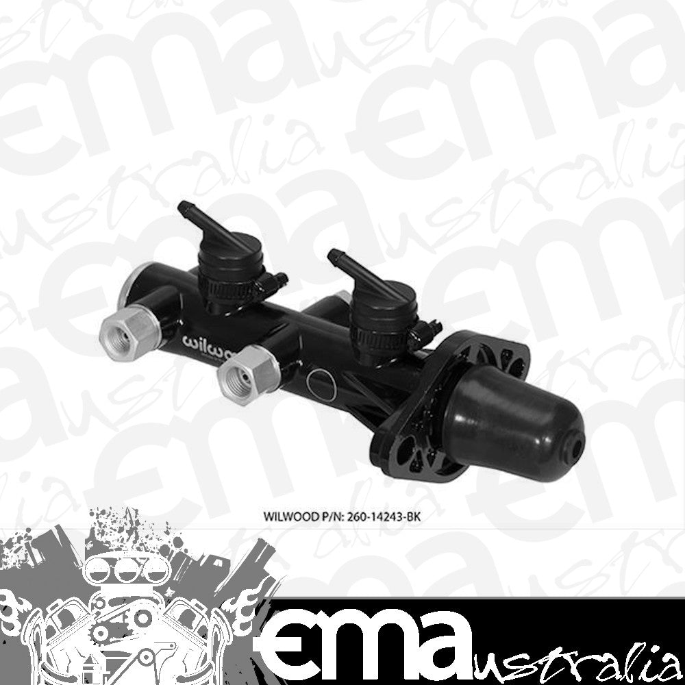 Wilwood | WIL260-14243-BK | 260-14243-BK Compact Tandem Remote Master Cylinder Black