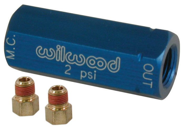 WILWOOD 2PSI RESIDUAL PRESSURE VALVE WIL260-3278 BLUE 1/8"NPT IN/OUT W/FITTINGS