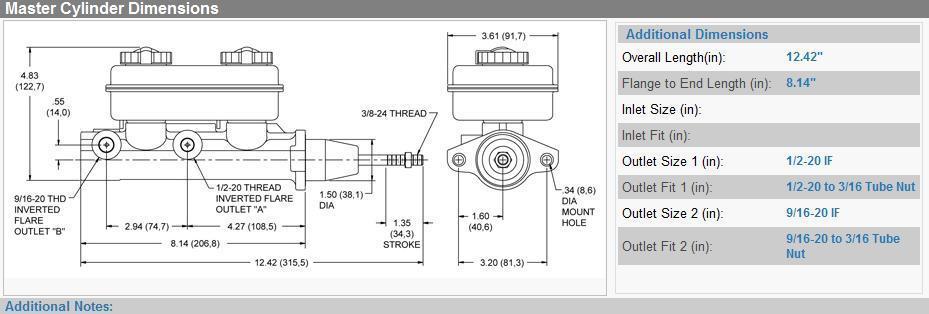 Wilwood 260-4893 Universal 1-1/16" Bore Aluminium Tandem Master Cylinder