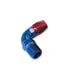 Aeroflow 100 & 450 series braided hose Male 3/4 NPT 90 Deg to -12 Hoseblue Full Flow Billet 1 Piece Aeroflow Performance Products AF529-12-12