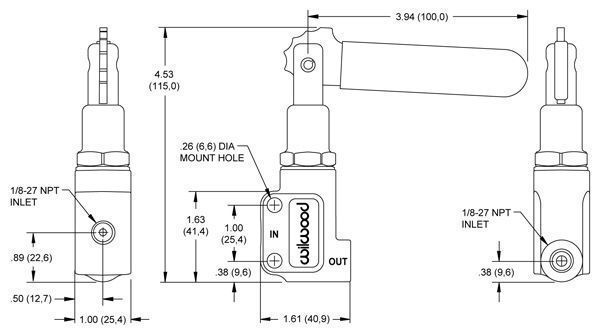 Wilwood | WIL260-8420 | 260-8420 Lever Type Proportioning Valve 1/8 NPT In/Outlets