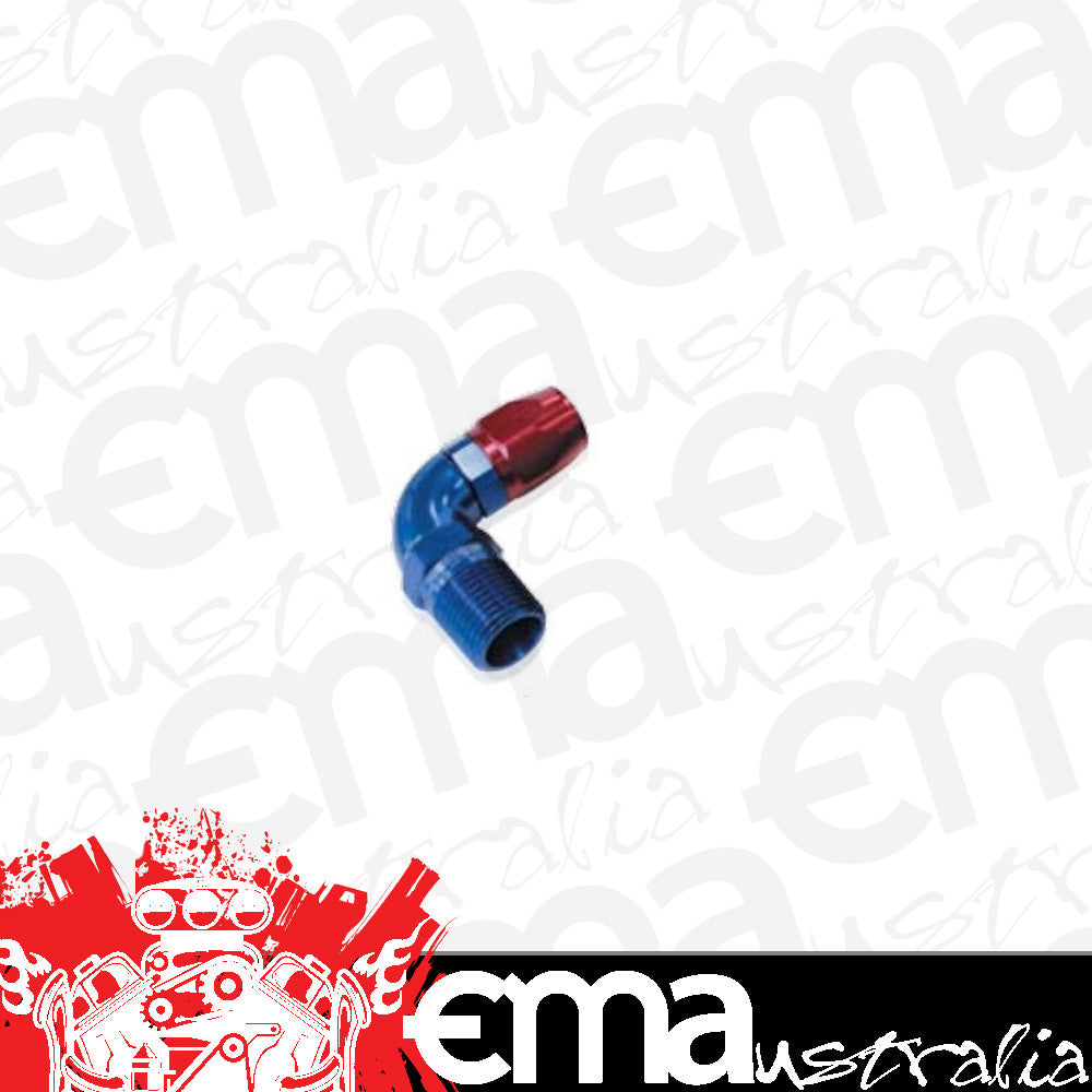 Aeroflow AF529-16-12 Male 3/4 NPT 90 Deg to -16 Hoseblue Full Flow Billet 1 Piece