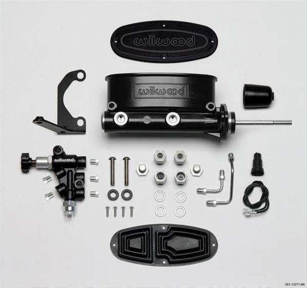WILWOOD 7/8" TANDEM MASTER CYLINDER WIL261-13271BK BLACK WITH VALVE & BRACKET