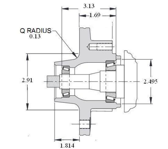 Wilwood 270-9486 Replacement Billet Alloy Vented Rotor Hub 5 x 4.50"/4.75" for Ford Mustang