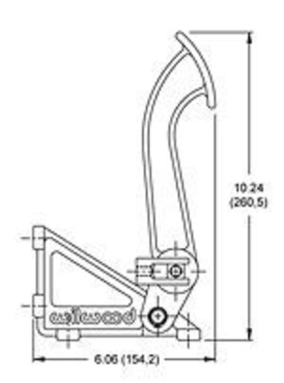 WILWOOD FLOOR MOUNT BRAKE PEDAL ASSEMBLY 6:1 RATIO DUAL MASTER CYL WB340-1285