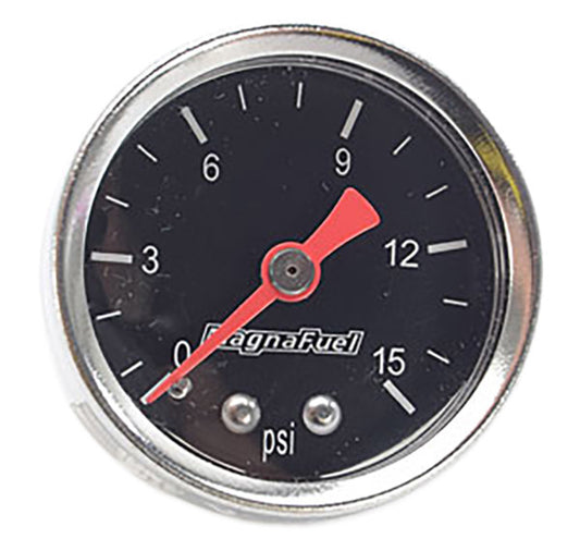 Magnafuel WIMP0101 Fuel Pressure Gauge 0-15 PSI 1-1/2" O.D Black Face