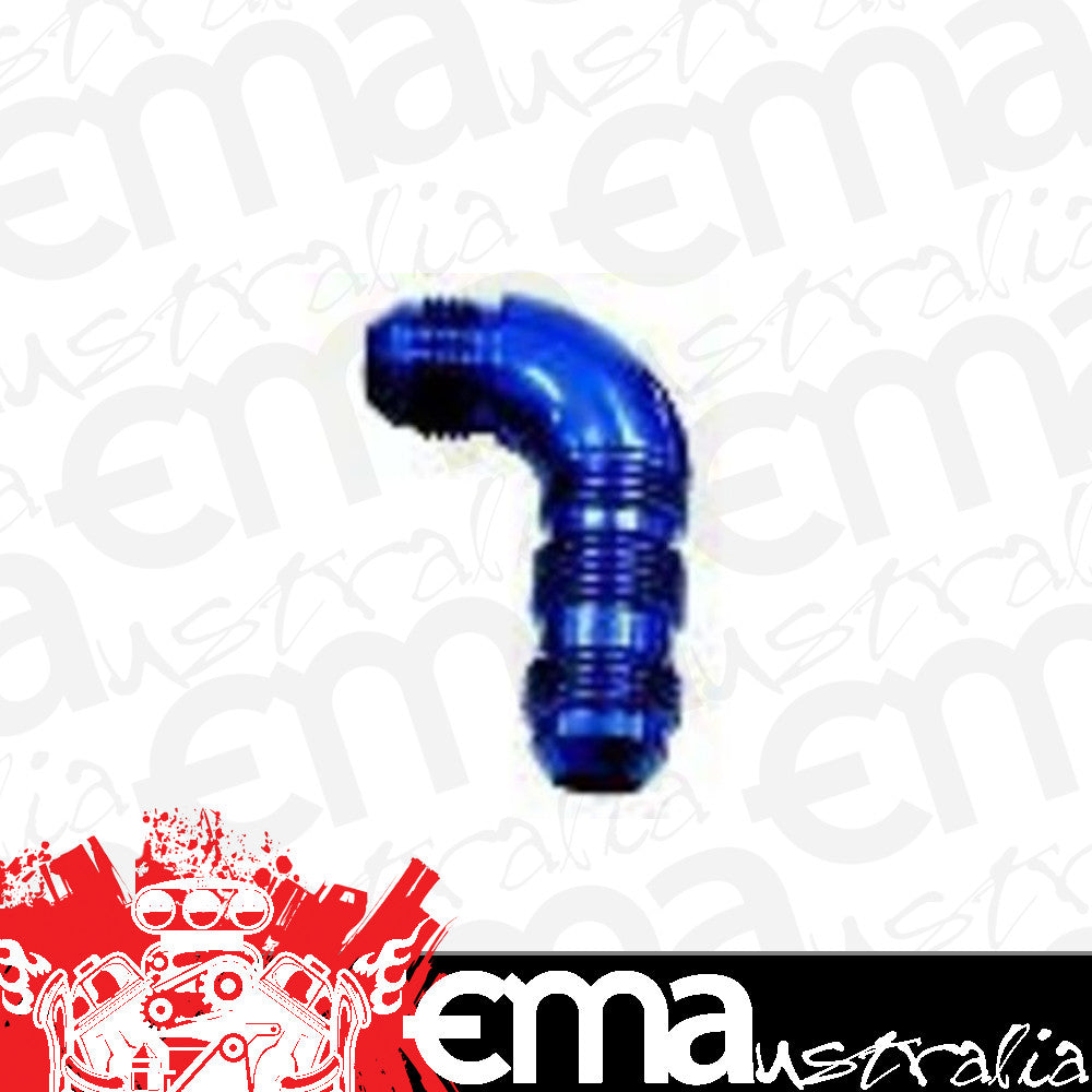 Aeroflow AF533-12 90 Deg Bulkhead -12AN Ful Flowblue No Restriction Nut Seper