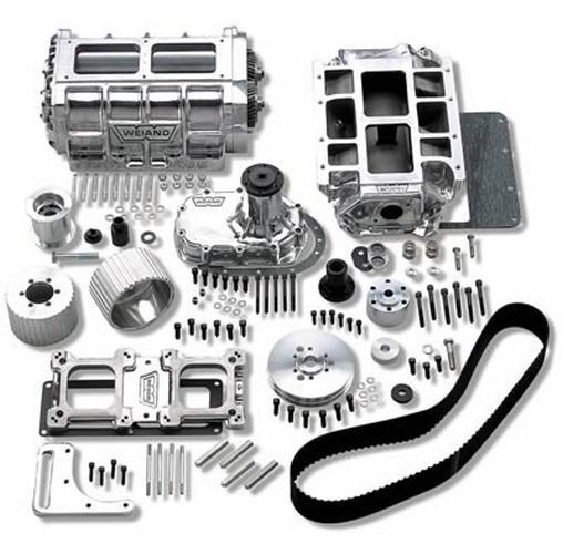 Weiand WM7487P Polished 6-71 Supercharger Kit Suit Chev SB V8 1955-86, 8Mm Pitch