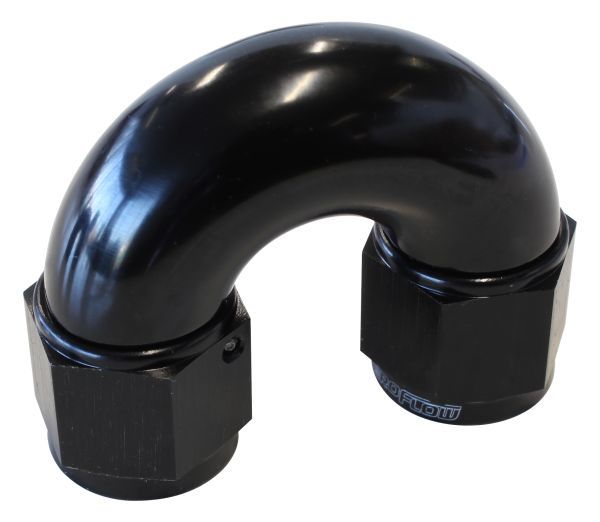 Aeroflow AF536-06BLK -6AN 180 Deg Swivel Coupler Black Billet Full Flow 1 Piece