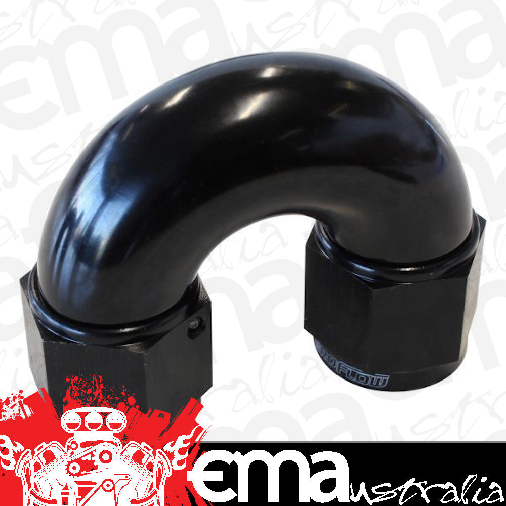 Aeroflow AF536-06BLK -6AN 180 Deg Swivel Coupler Black Billet Full Flow 1 Piece