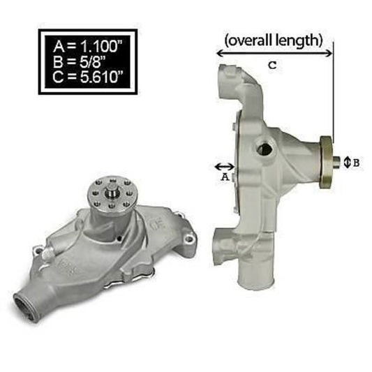 Weiand WM9208 Aluminium High Volume Short Water Pump Chev Small Block 265-350
