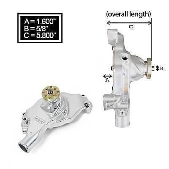 Weiand WM9212P Hi Volume Short Water Pump Chev BB
