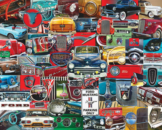 Puzzles WPZ-1131PZ Classic Fords 1000 Piece Jigsaw Puzzle 30" X 24"