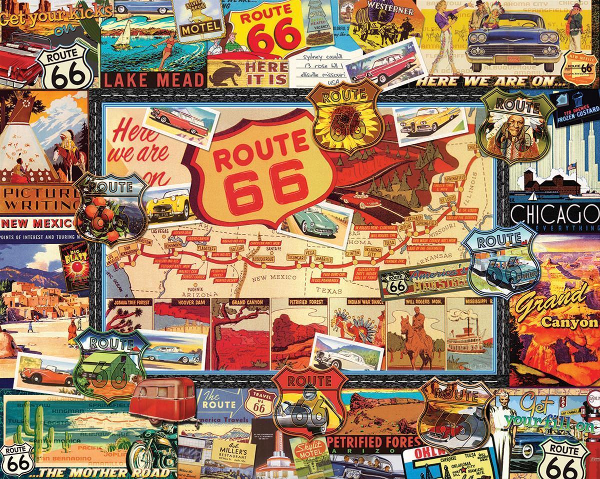 Puzzles WPZ-747PZ Route 66 1000 Piece Jigsaw Puzzle Finished Size 30" X 24"