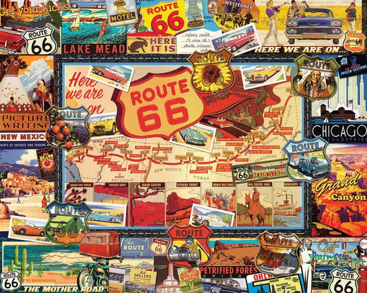 Puzzles WPZ-747PZ Route 66 1000 Piece Jigsaw Puzzle Finished Size 30" X 24"