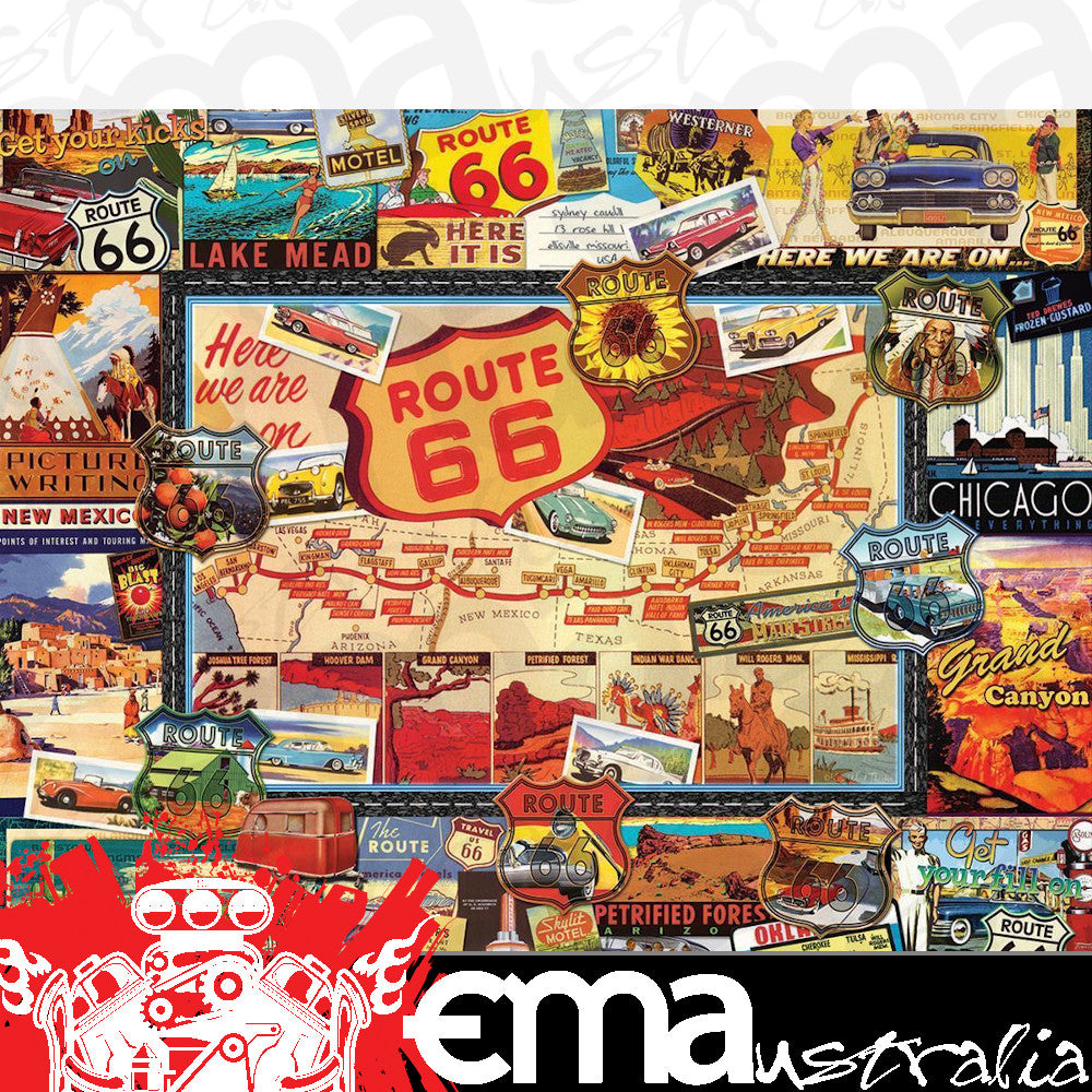 Puzzles WPZ-747PZ Route 66 1000 Piece Jigsaw Puzzle Finished Size 30" X 24"