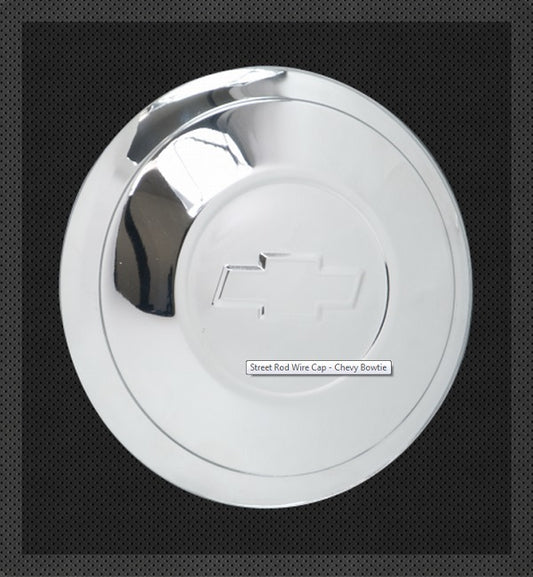 Wheel Vintiques WV2000-C Chrome Street Rod Wire Cap Chev Bowtie Logo