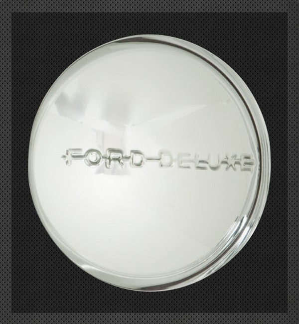 Wheel Vintiques WV2007 Stainless 1940 Deluxe Cap Smooth w/ Ford Deluxe Logo