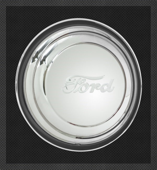 Wheel Vintiques WV2008-A Stainless 1941 Ford Cap Ribbed w/ Ford Script Logo 14-15" Rim
