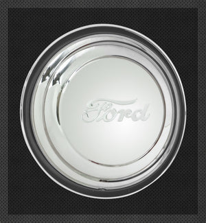 Wheel Vintiques WV2008 Stainless 1941 Ford Cap Ribbed w/ Ford Script Logo