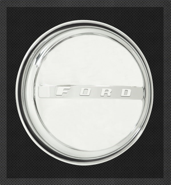 Wheel Vintiques WV2012-B Stainless 1947-48 Ford Cap Smooth w/ Ford Logo