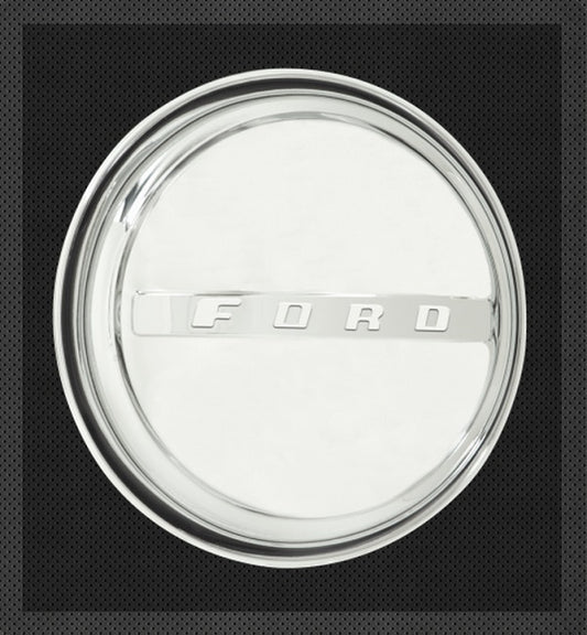 Wheel Vintiques WV2012 Stainless 1947-48 Ford Cap Smooth w/ Ford Logo