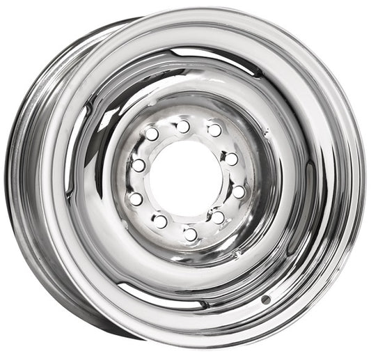 Wheel Vintiques WV22-5512314 Full Chrome Solid Steel Rim 15 X 5" 4-1/2 & 4-3/4" Bolt Circle w/ 3-1/4" Back Space