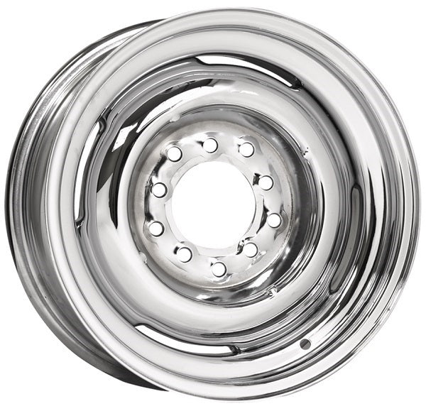 Wheel Vintiques WV22-5712044 Full Chrome Solid Steel Rim 15 X 7" 4-1/2 & 4-3/4" Bolt Circle w/ 4-1/4" Back Space